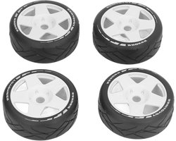 4 Stuks 1/8 GT RC Wielen met 17mm Hex Adapter, Banden voor On-Road Racing Auto's, Geschikt voor Infraction en HoBao GRP