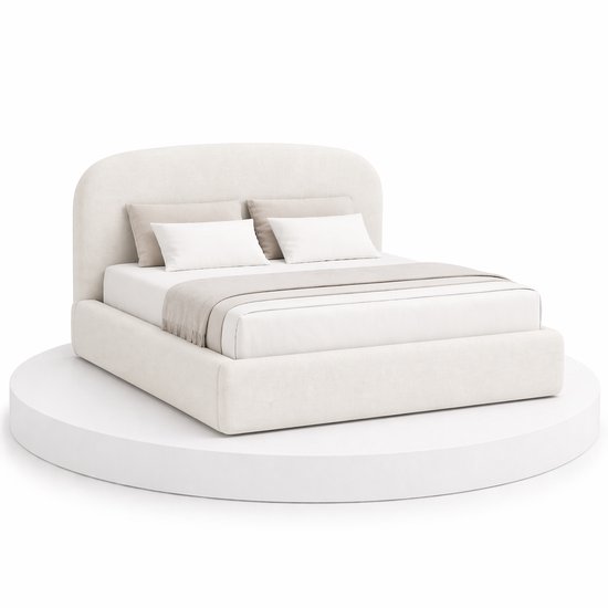 Japandi Bed Shira - 160x220 Compleet - Boxspring met opbergruimte - Off-white - BalBedden