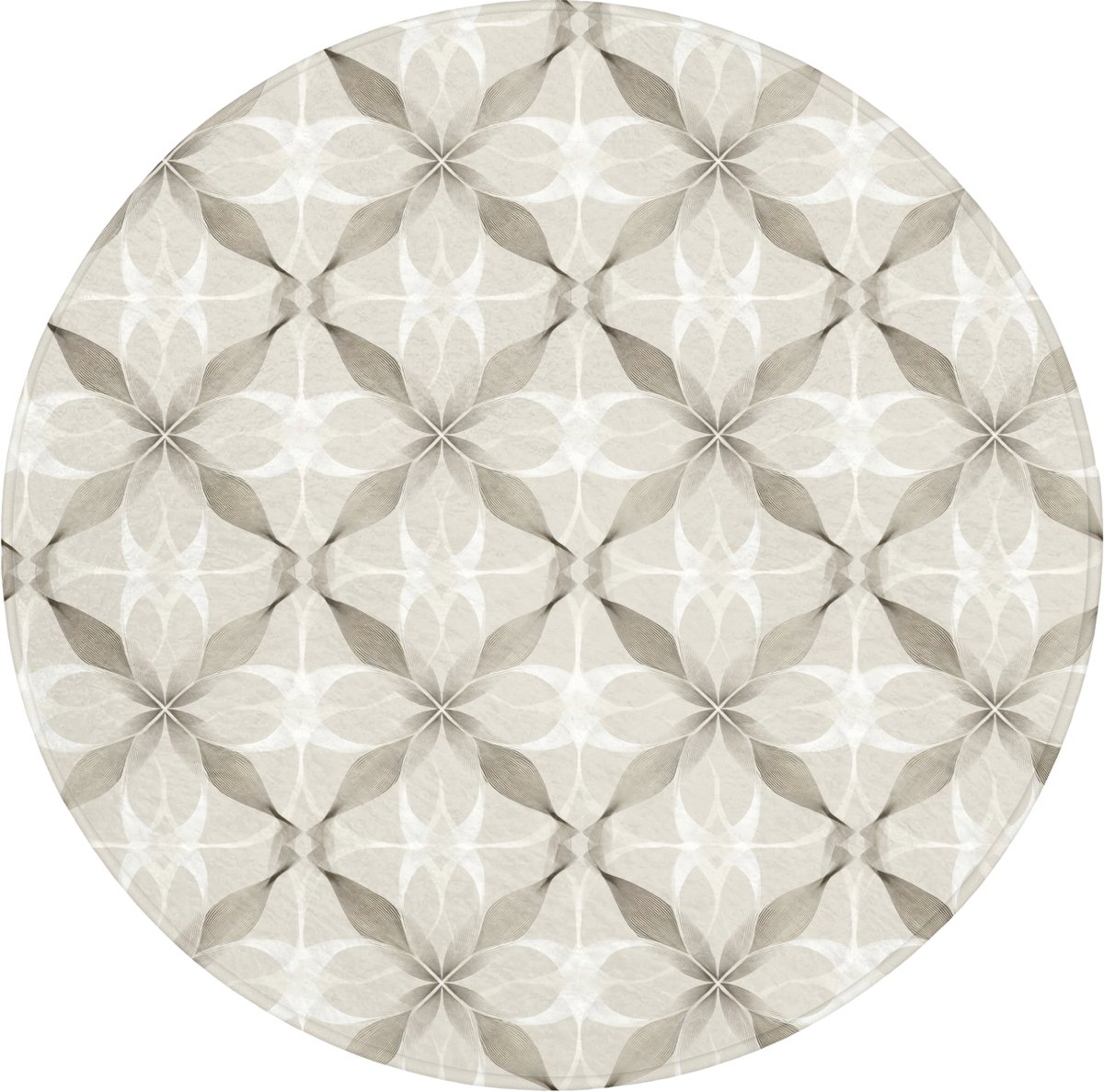 WC mat rond 70x70 cm - Antislip - Grafisch - Patroon - Grijs - Toiletmat - Vloermat - Douc