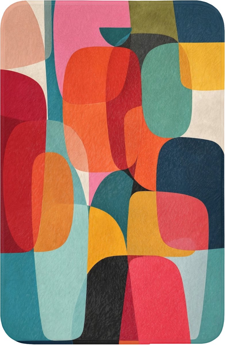WC mat 40x60 cm - Antislip - Vormen - Kleurrijk - Abstract - Vlakken - Toiletmat - Vloerma