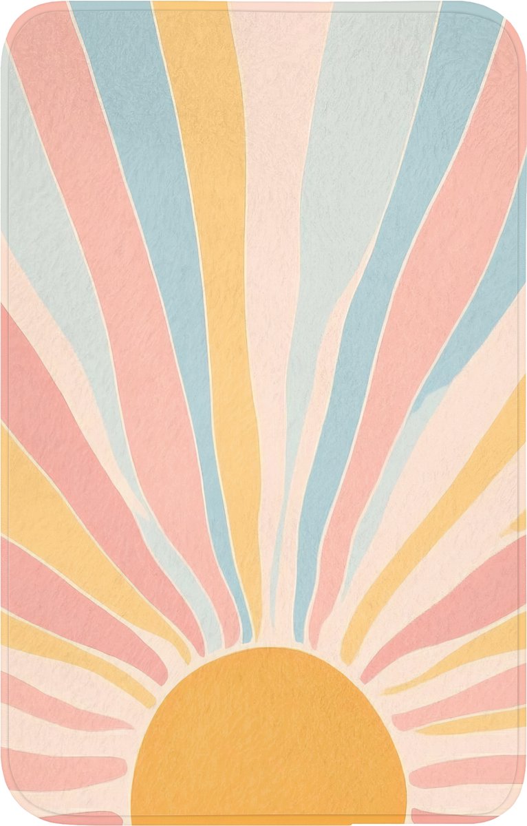 WC mat 50x80 cm - Antislip - Illustratie - Zon - Pastelkleuren - Toiletmat - Vloermat - Do