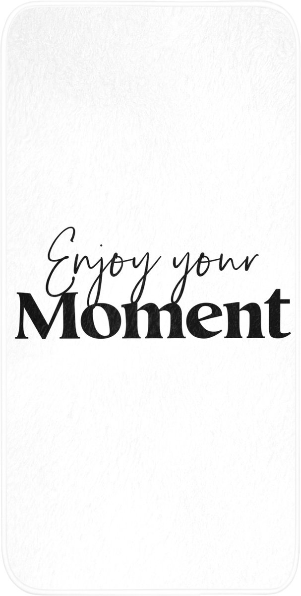 Badmat 60x120 cm - Antislip - Quotes - Enjoy your moment - Wit - Spreuk - Badmatten voor badkamer - Badkamermat - Douchemat - Badkamer mat