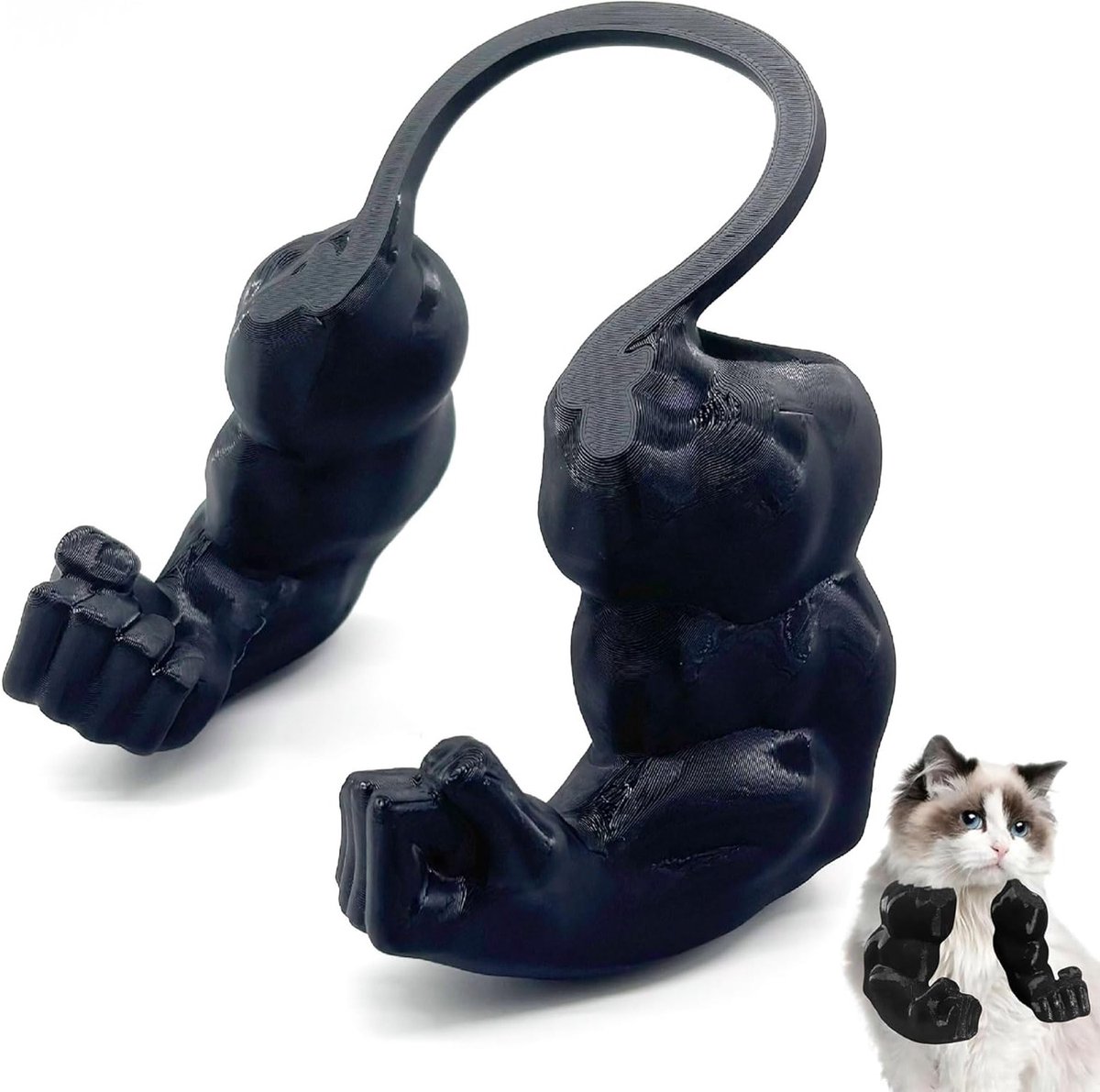 Creatieve 3D Geprinte Kattenkostuum met Reuze Spierarmen voor Dierenliefhebbers en Feestjes