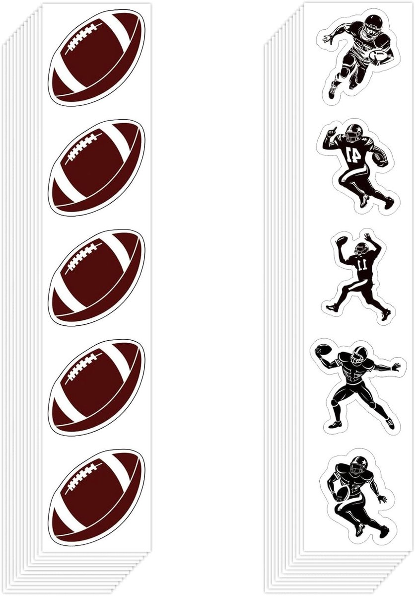 240 Stuks Rugby en Voetbal Stickers voor Kinderen, Decals voor Sport Posters en Creatieve DIY Projecten