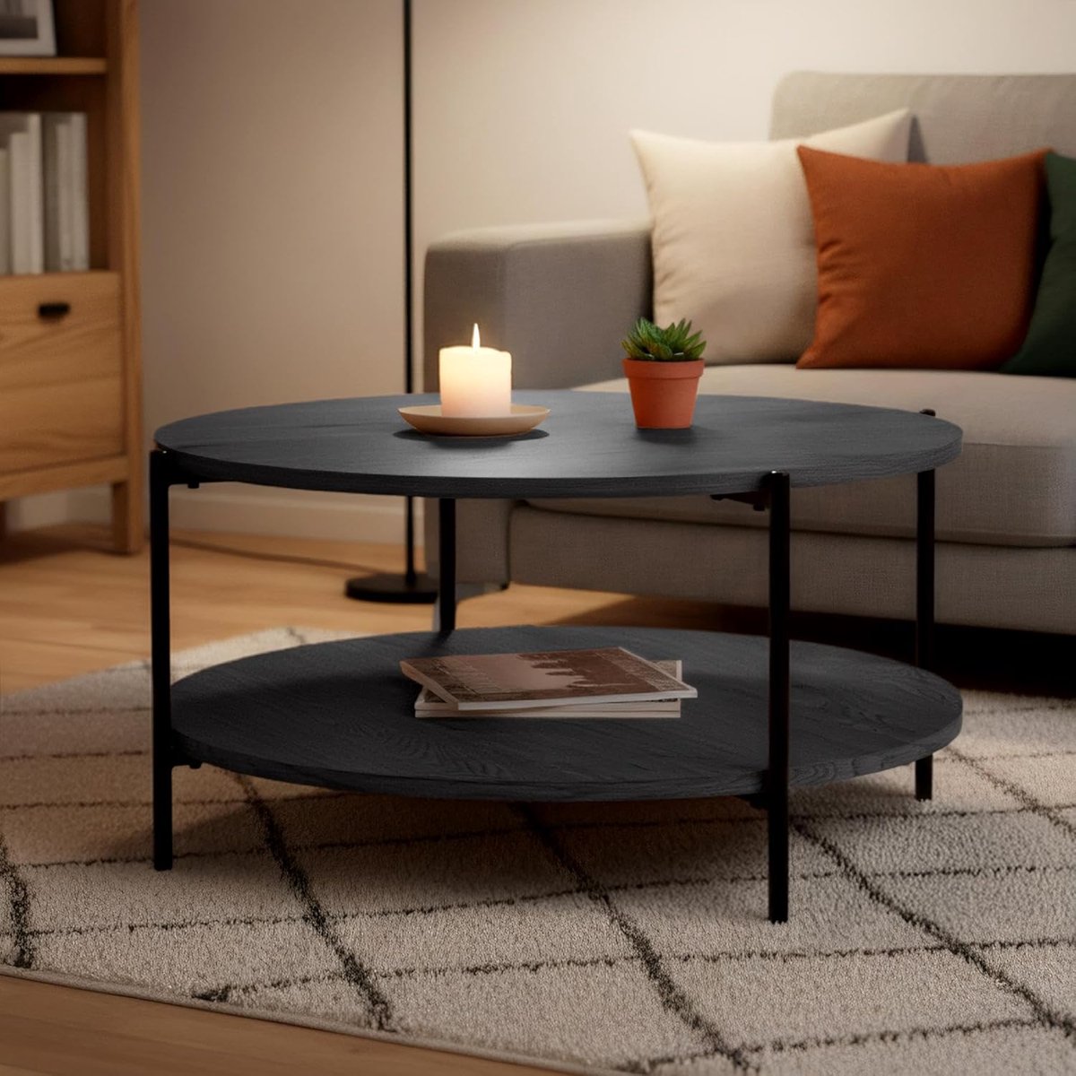 Luxe Salontafel – Zwart – 80x80x40 cm – Industrohome