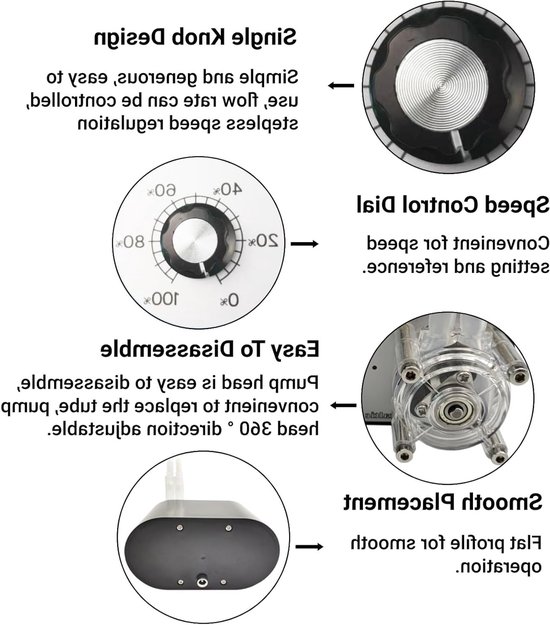 Hoogwaardige Peristaltische Pomp met Enkele Kop voor Experimentele Toepassingen - Instelbare Doorstroomcapaciteit van 114-500 Ml/Min en AC100-240V (EU Plug) van Merkloos — afbeelding 2