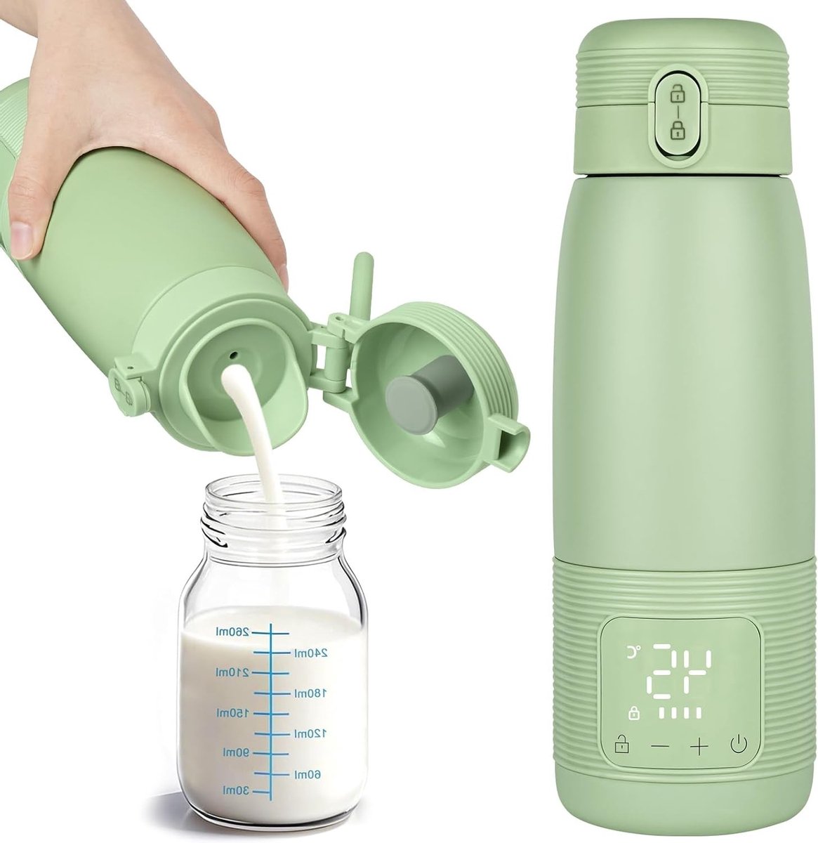 Draagbare Flessenwarmer voor Baby's – Snelle Verwarming en Lange Batterijduur, 500 ml