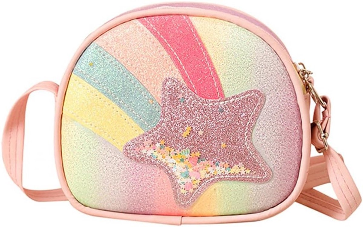 Kleurige Schoudertas voor Meisjes met Sterren en Regenboogontwerp - Perfecte Handtas voor Kinderen en Jongens