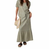 Seaside Savannah Crinkle Lange Rok – Rok voor dames – Maat 38