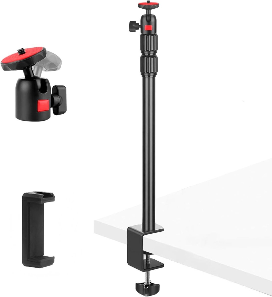 Multifunctionele Statief voor Camera en Smartphone met 360° Balhoofd en Klem voor Ringlicht en Projector