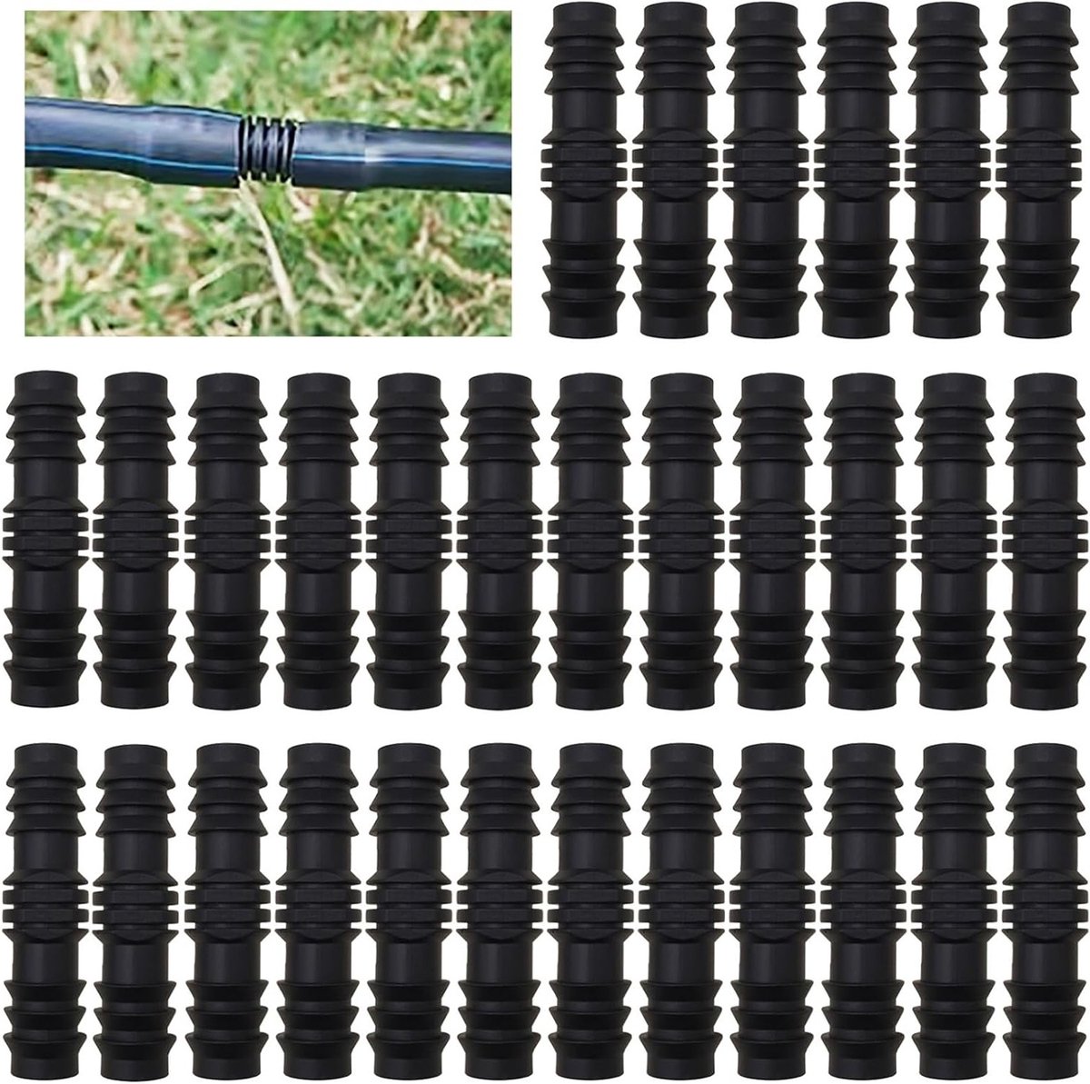 E-Ambar - Tuinslang verbinder 16 mm - 30 stuks - Directe aansluiting - Tuinstekelconnector - 1/2 inch (16 mm) slang