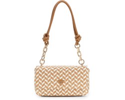 GUESS schoudertas Tessi Flap Shoulder Bag Cognac Multi Lichtbruin