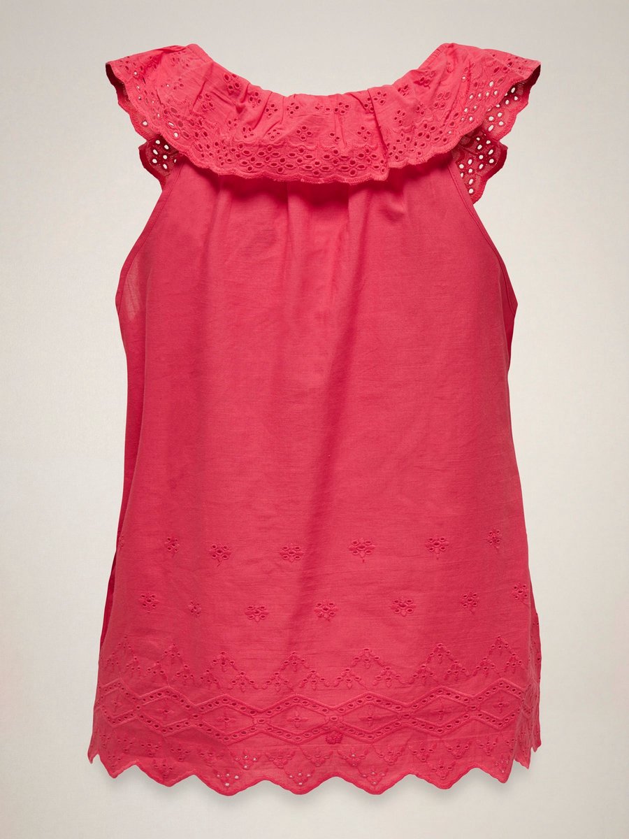 JDY - JDYMONICA EMBROIDERY V-NECK TOP WVN EXP - Dames - Blouses