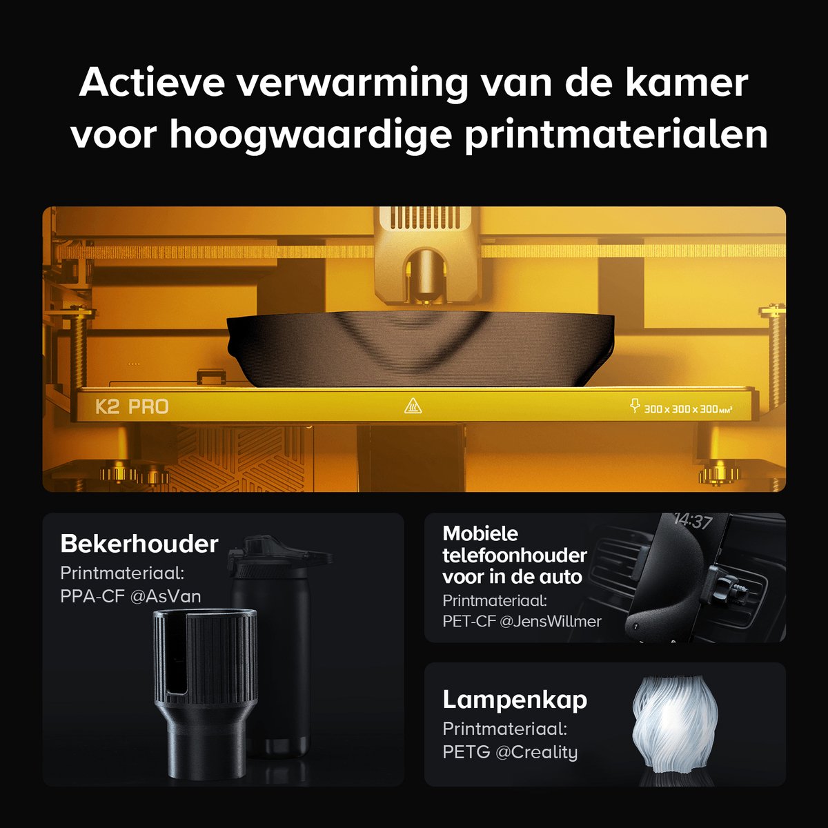 Creality K2 Pro Combo 3D Printer – Multicolour Print met CFS – 600 mm/s Topsnelheid – Dual AI-Camera – Automatische Leveling – WiFi & App – 300 × 300 × 300 mm – Direct Printklaar — afbeelding 7