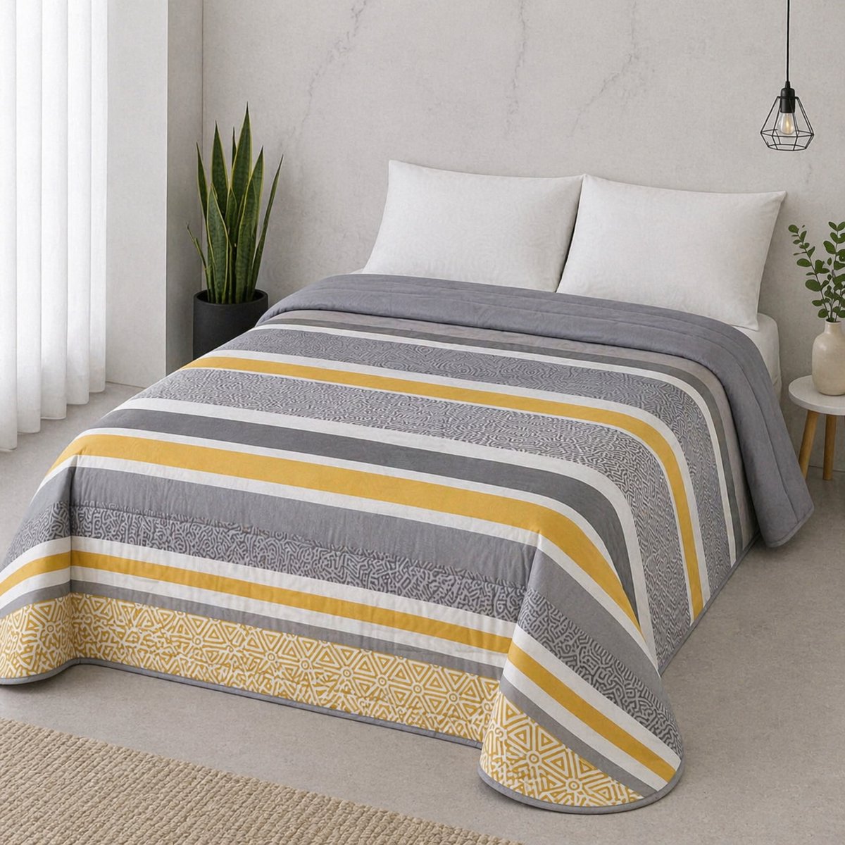 Luxe Bedsprei - Zomerdeken - Deken - Boutis - 240 x 270 cm - 2 personen - Gematlasseerd - Velya