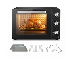 Four autonome Lugia 55L – 1900W – 230°C – Rôtissoire – Minuterie 120 min – Four électrique avec fonction grill et cuisson – Noir