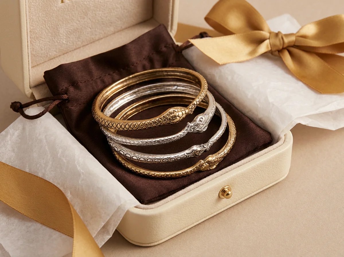 Dorvina Messing Verkleurt Niet Authentiek Sieraad 5 Adet Goud en Zilverkleurig Slang Model Vintage Dames Armband Seti