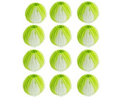Deze 12-delige wasaccessoireset bevat herbruikbare wasballen die geschikt zijn voor wasmachines en drogers. De ballen verwijderen katten- en hondenhaar en zijn gemaakt van hoogwaardig nylon.