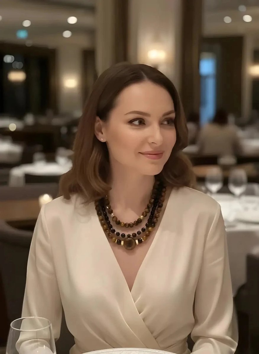 Dorvina Aci Kahverengi Meervoudig Goud Detail Boncuk Design Bijuteri Ketting Sieraad