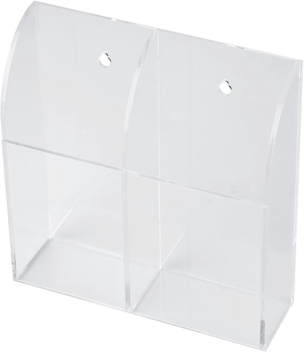 Transparante Houder voor Afstandsbedieningen - Acryl Opbergdoos voor Muurmontage met 2 Slots - Ideaal voor Airco en TV Afstandsbedieningen