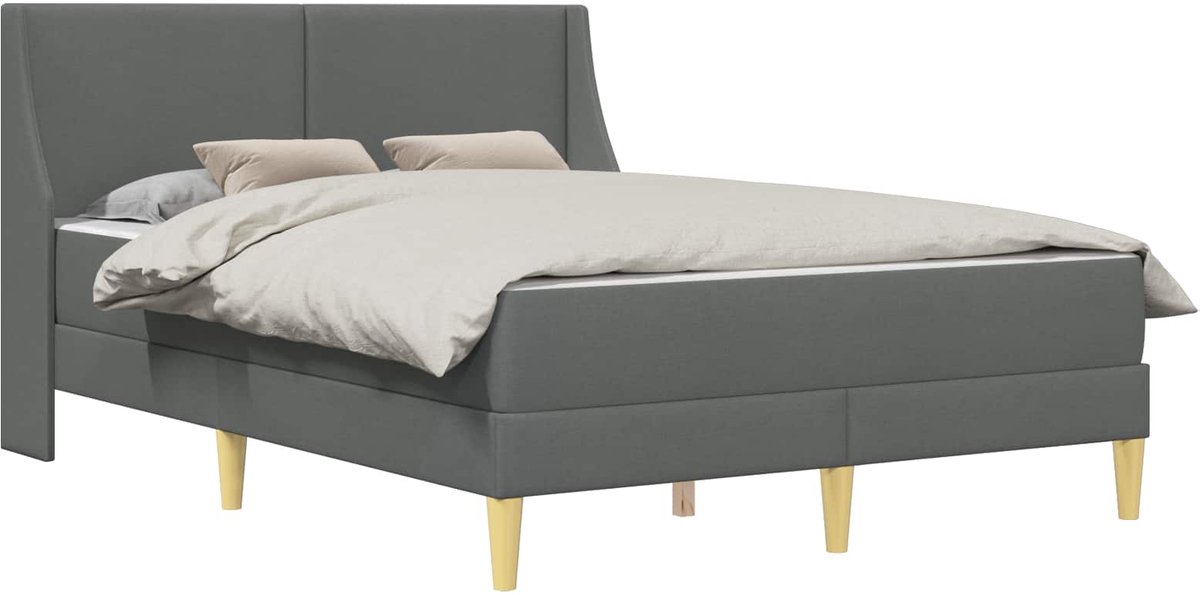 vidaXL - Bedframe - met - matras - met - hoofdeinde - Polyester