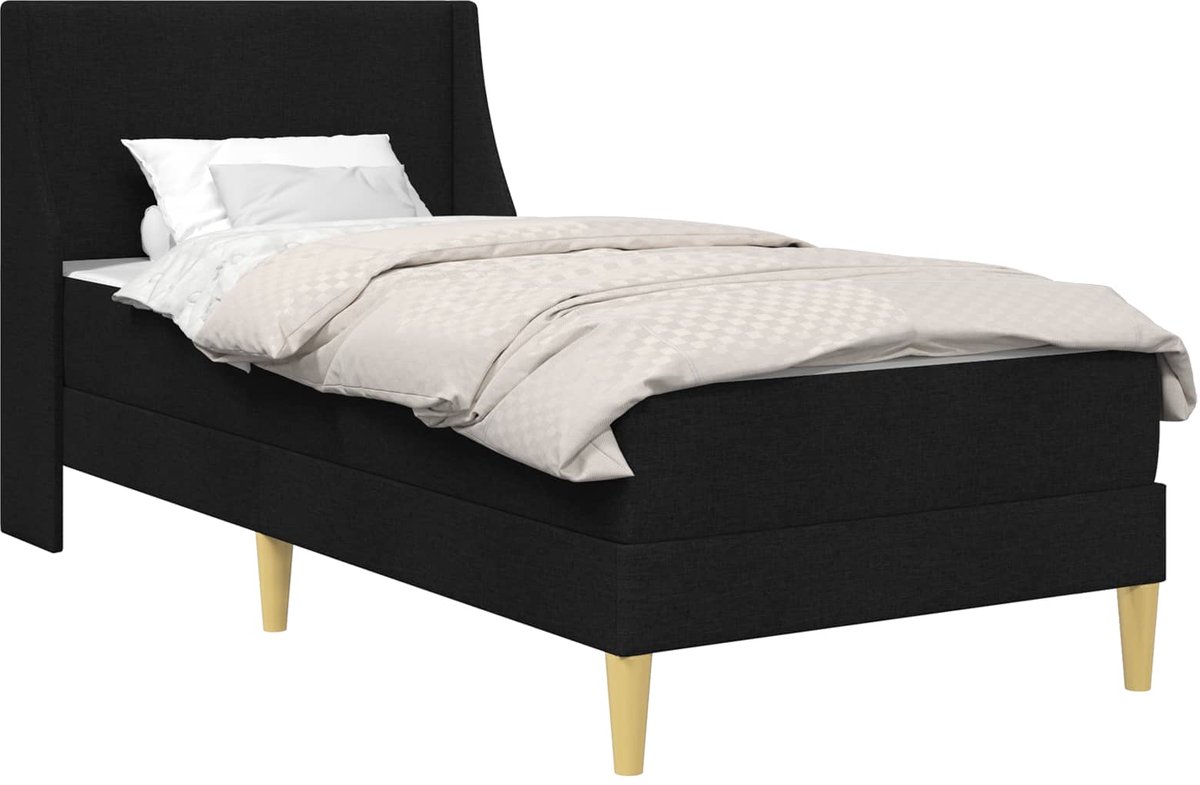 vidaXL - Bedframe - met - matras - met - hoofdeinde - Polyester