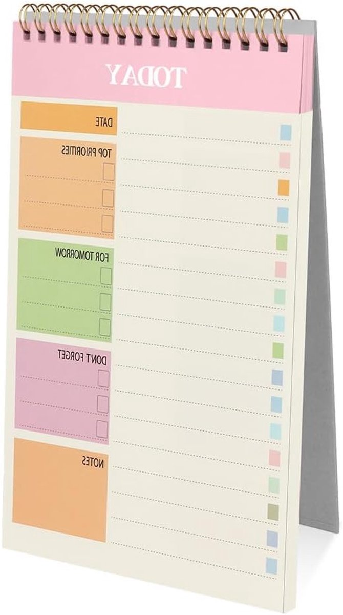 Wekelijkse Planner A5, 52 Scheuren voor Ongeorganiseerde Taken, Dagelijkse Planning en To-Do Lijst, Dubbelzijdig Gebruik, Roze