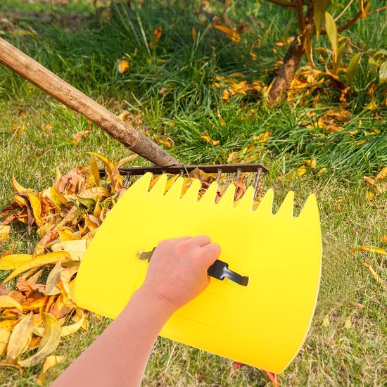 1-paar Bladschep - Handhark van kunststof - Bladhark voor in de tuin - Bladschep - Grasmaaier - Bladgrijper - Met krachtige grijpers - Verzamelt gevallen bladeren - 34*25*2 cm - Geschikt voor het schoonmaken van tuingazon - Geel van Merkloos	 — afbeelding 4