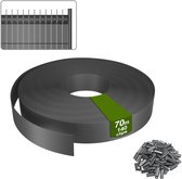 Vlechtband Hekwerk 70m – PVC Privacy Stroken voor Dubbelstaafmat – Zichtbescherming Tuin & Balkon – Inclusief Clips – Grijs