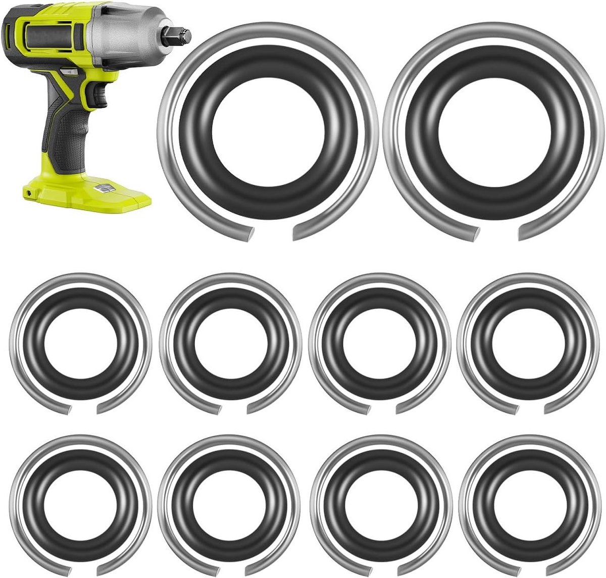Krachtige 1/2 Inch Impact Wrench Bushing Houder met O-Ring voor Lucht- en Elektrische Slagmoersleutels, Set van 10 Accessoires