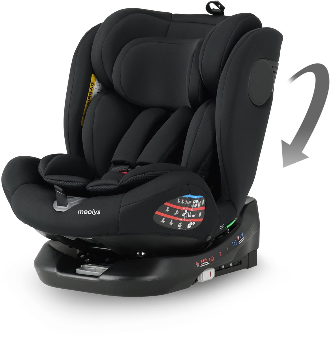Mooiys Kaya Luxe Autostoel I-Size - 360° Draaibaar met Isofix - Zwart – foto 6