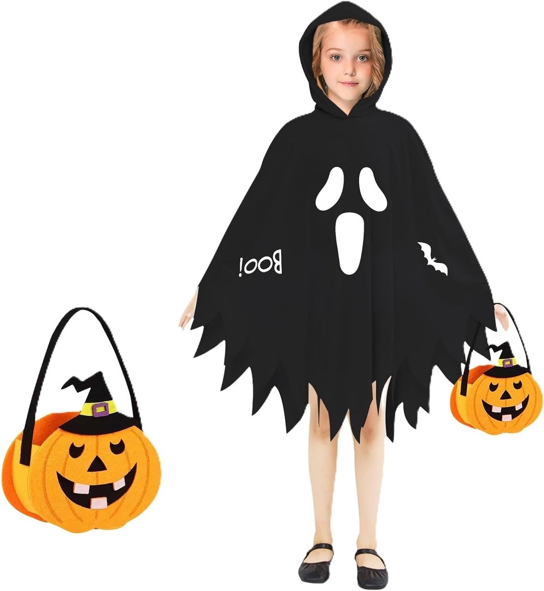 Spookcape voor Kinderen, Lichtgevende Halloween Kostuums, Cosplay Outfit voor Feestjes en Carnavals