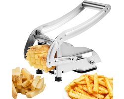 French Fry Cutter - Potato Slicer Voor Friet - Rvs Constructie Met Anti-Slip Zuigslot - Veilig Handmatig Gebruik - Geschikt Voor Aardappelen En Groenten - 1 Stuk - Thuiskeuken En Horeca