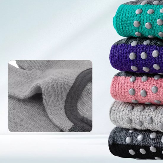 5 Paar Teensokken voor dames - Yoga Sokken met Tenen - Antislip Gripsokken voor Pilates & Barre - Verbeterde Grip op de Voet voor Betere Prestaties - Ademend - Multi-kleur van Merkloos — afbeelding 2