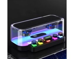 OLOEY Bluetooth-luidspreker Stereo-surroundgeluid - met RGB-atmosfeerlicht en mechanische toetsen - waterdicht draagbaar geluid van de lPX5-klasse - geschikt voor mobiele telefoons, tablets en computers