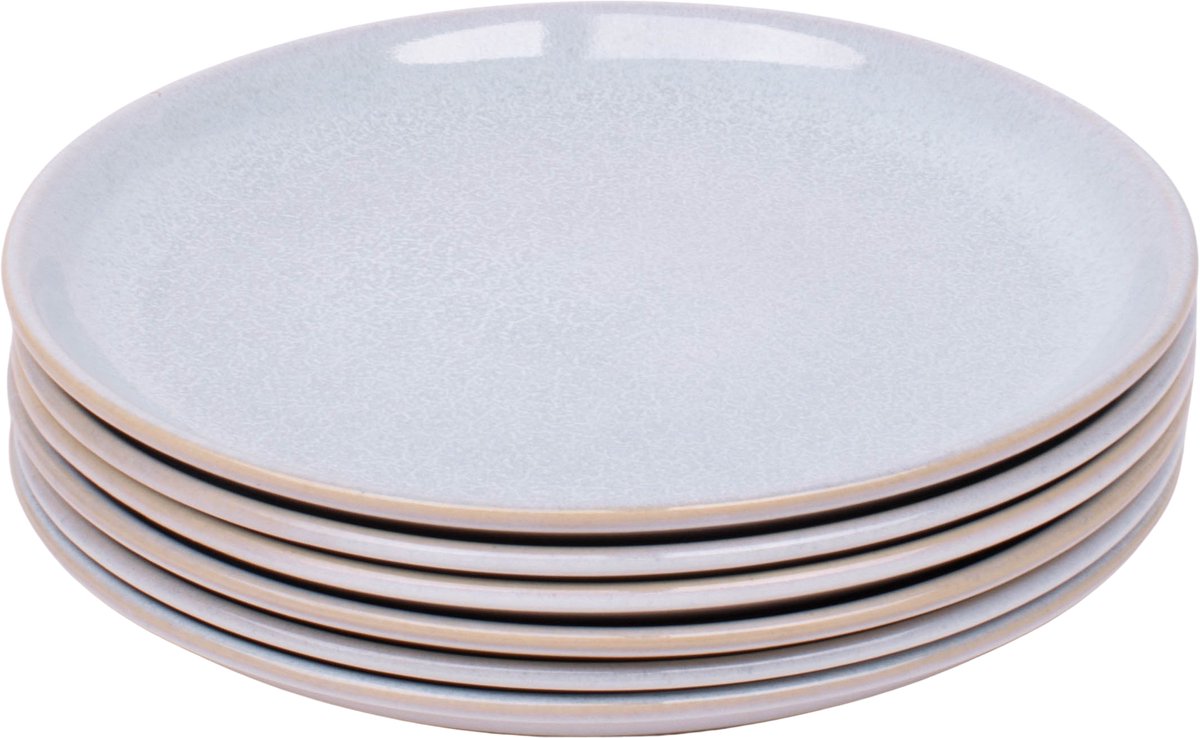 Set van 6 ontbijtborden - 22 cm - Sintra - blauw - Portugees stoneware
