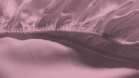 Snoozing - Katoen-satijn - Hoeslaken - Extra Hoog - Eenpersoons - 100x200 cm - Roze