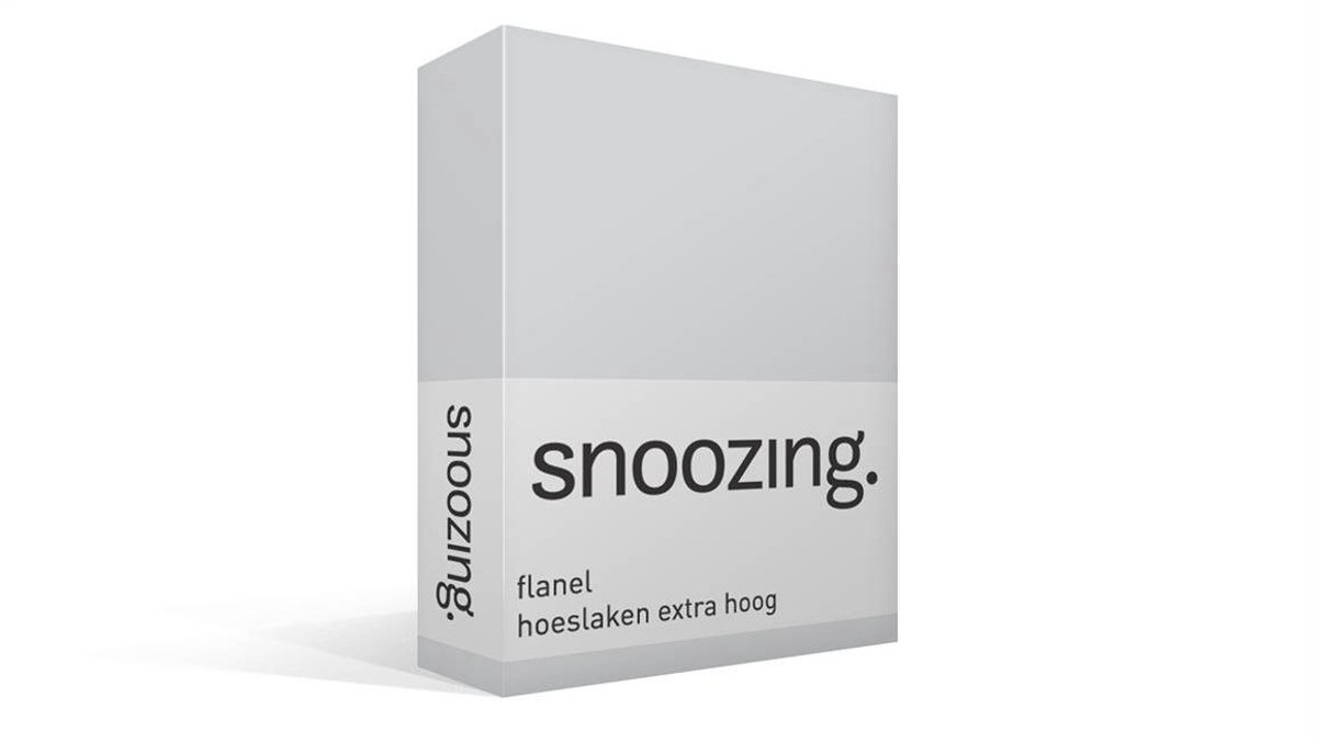 Snoozing Flanel - Extra Hoog - Hoeslaken - Eenpersoons - 70x200 cm - Grijs