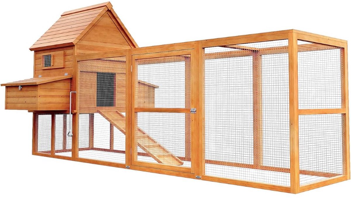 TopChoice® Kippenhok - Kippenren - Kippenloop - 310x150x150cm - Hout