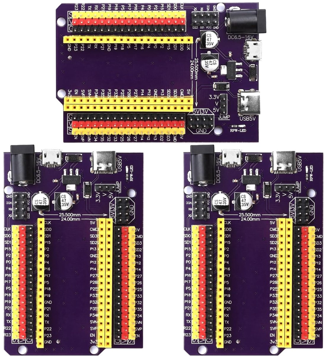 SPHProducts - ESP32 Breakout Board - Dubbel Laags Ontwerp - 38-pin met Type B Micro-USB en Type C - Perfect voor Elektronica Projecten - Ideaal voor Pr...