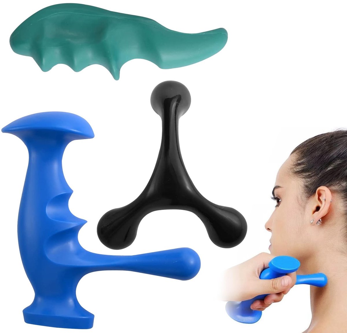 aladdien - Trigger Point Massager Set - Acupressuur - Pijnverlichting - Spanning - Ontspanning - Massage - Thuisgebruik - 3-delig