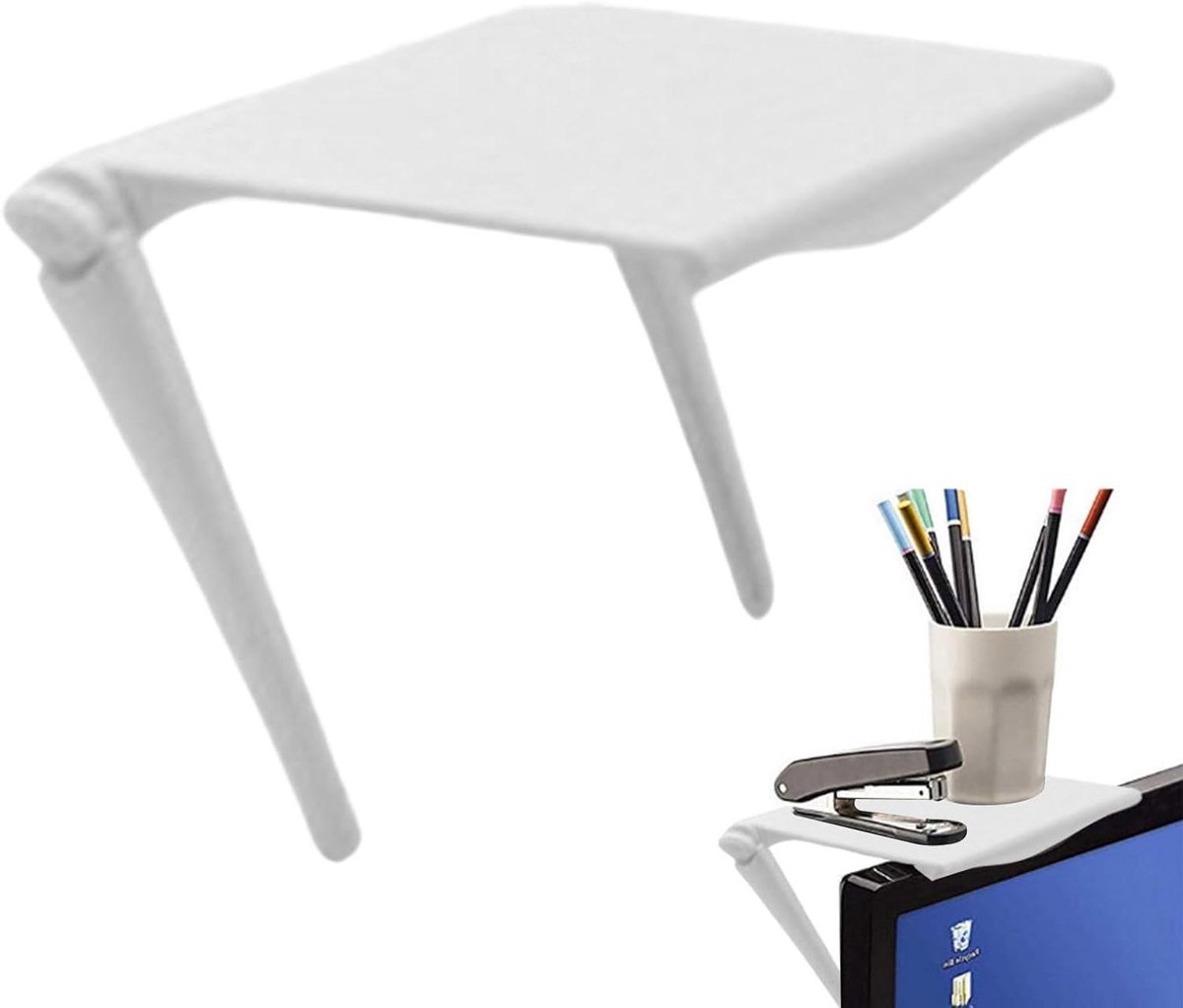 Monitorstandaard - PC verhoger - Bureau organiseren - Verstelbaar ontwerp - 162 x 112 cm - Wit