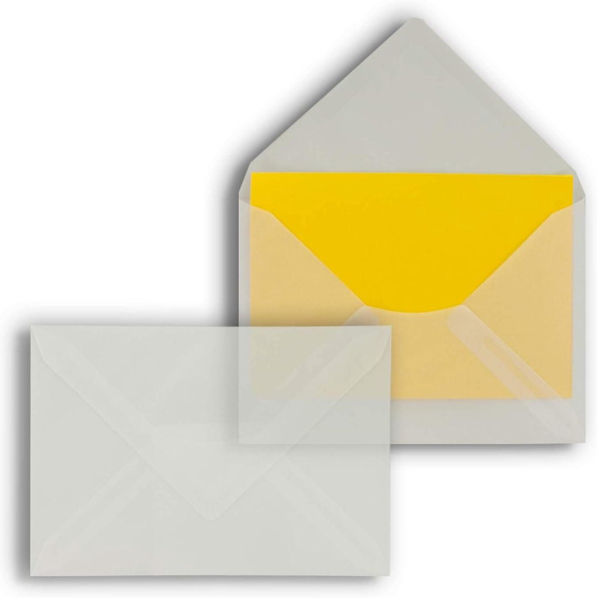Papieren Enveloppen - Briefpapier - Kaarten Versturen - Met natte lijm - DIN C6 - Transparant wit