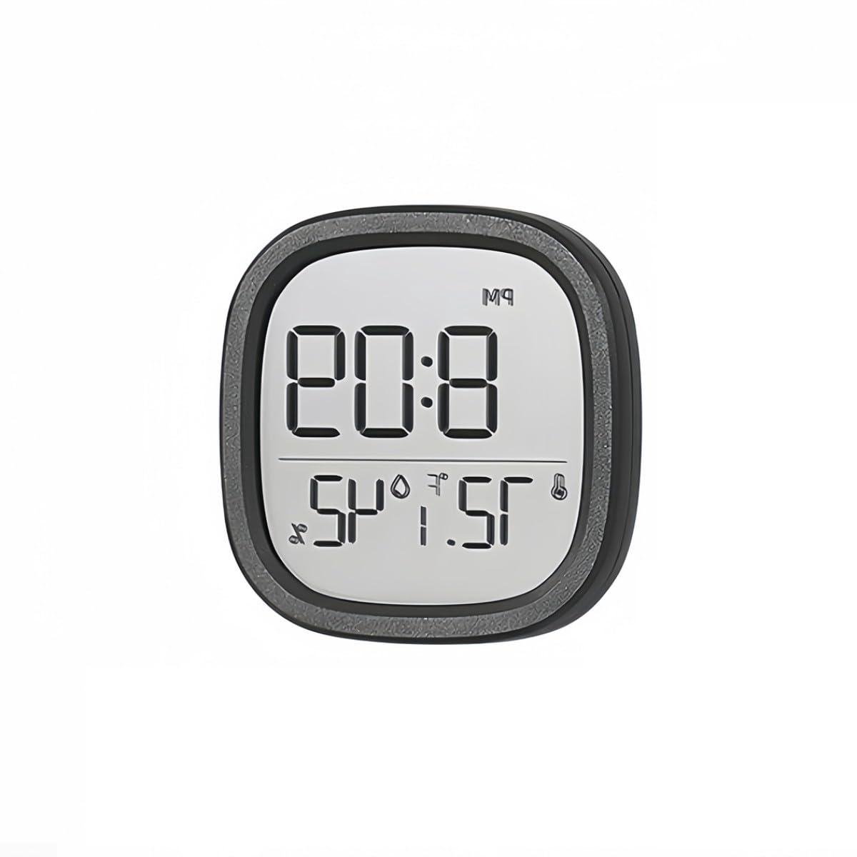 Digitale thermometer hygrometer - Klimaatmeter klok - Omgeving monitoren - LCD display - 5 x 7.5 cm - Zwart
