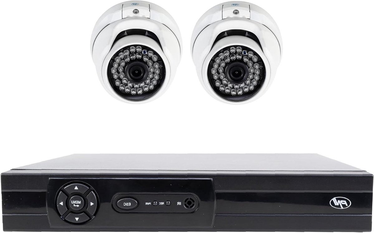 Videobewakingspakket - Beveiligingssysteem - Huis Beveiligen - 8 Kanalen 5MP - 2 Camera's - Zwart-wit