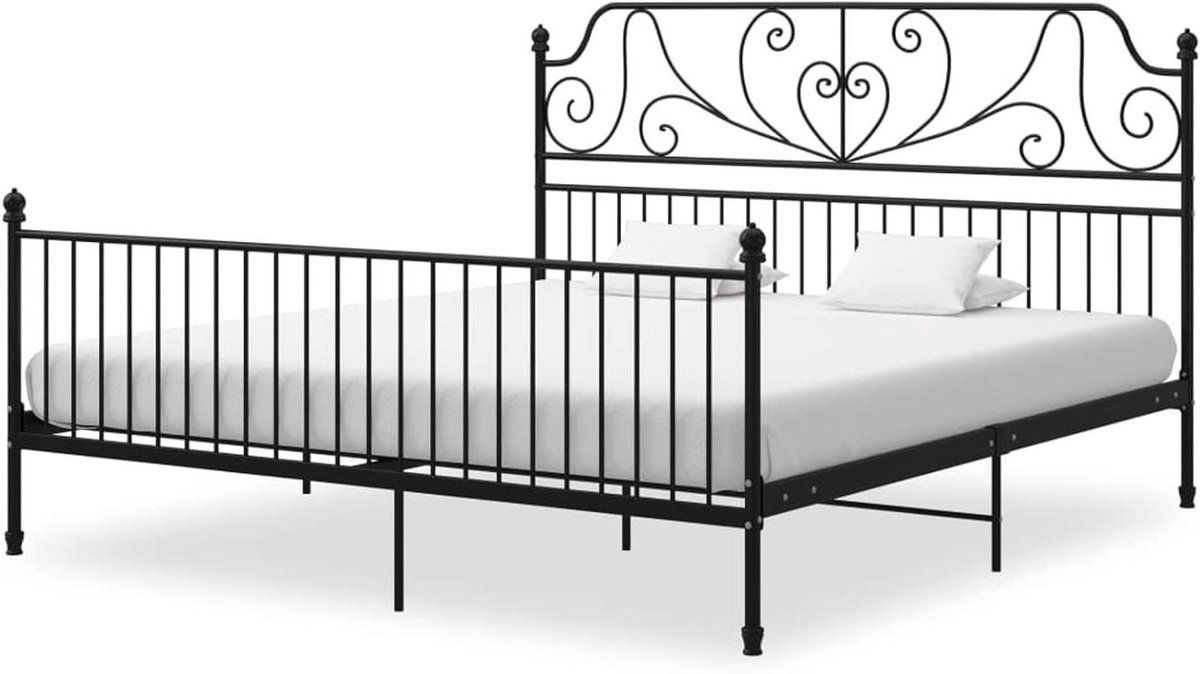 Massief Houten Bedframe - Houten Hoogtepunten - Slaapkamer Inrichten - Stabiel Metalen Fra