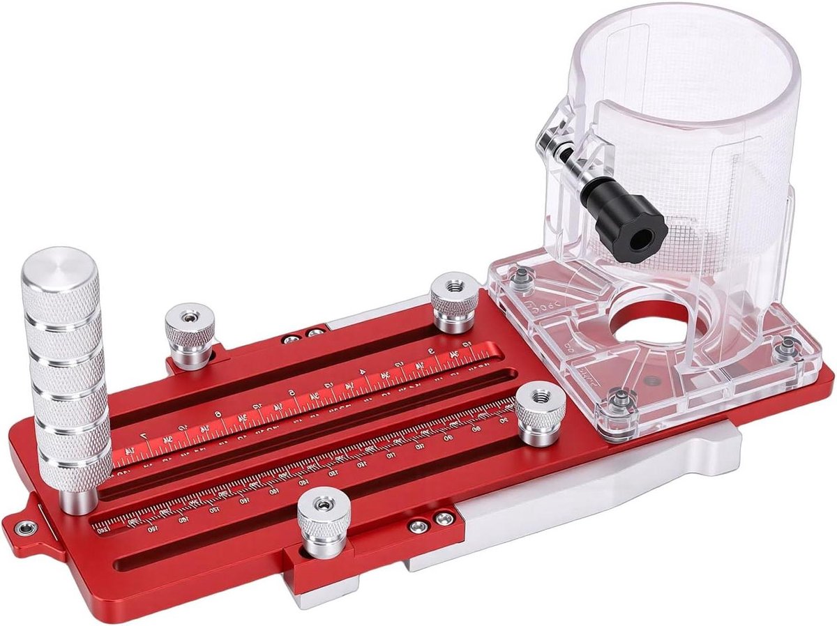 Houtfrees Basis - Houtbewerking Hulp - Precisie Sleuven Maken - Boogsnijden Mogelijk - Aluminium Legering - Zilver