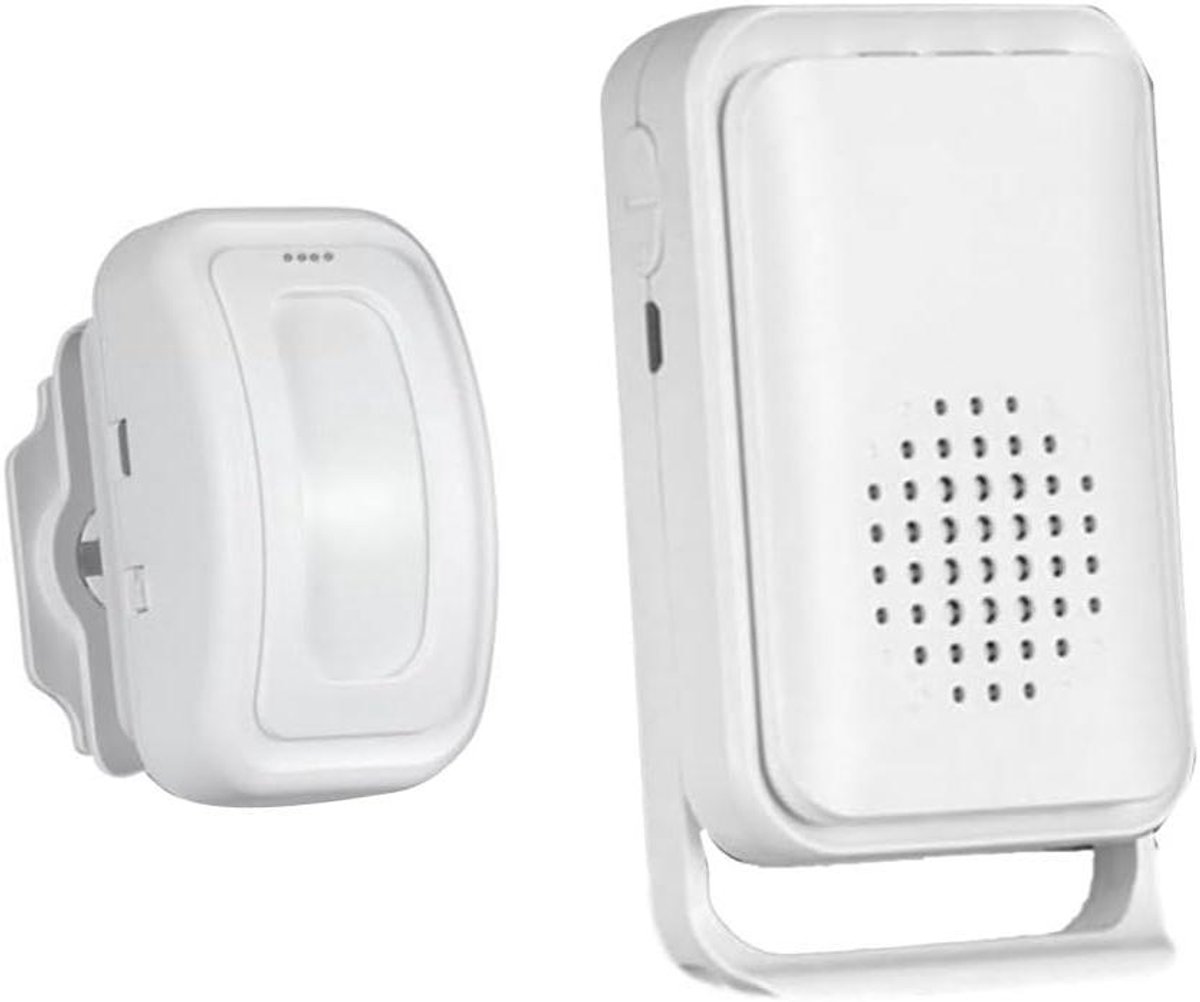Draadloze Zorgontvanger - Bewegingsdetector Alarm - Thuis Zorg Monitoren - Groot Draadloos Bereik - 500FT Bereik - Wit