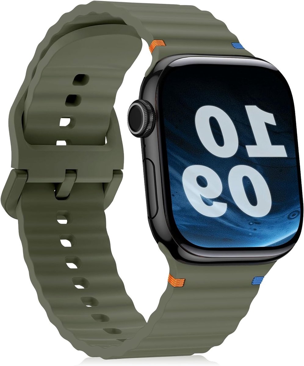 Sportarmband voor Apple Watch 46 mm 45 mm 44 mm 42 mm 49 mm - Silicone Horlogeband voor Dames en Heren, Geschikt voor Ultra 2, SE 2 en Series 1 t/m 10