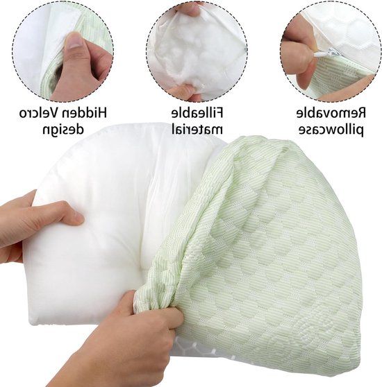Zwangerschapskussen U-vormig voor zwangere vrouwen zijslaper ondersteuning rug heupen benen Pregnancy pillow van Pharmedoc — afbeelding 3